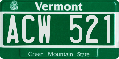 VT license plate ACW521
