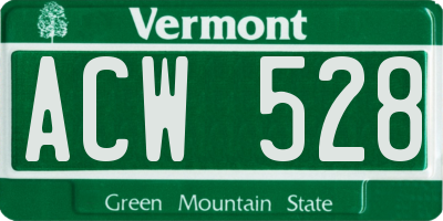 VT license plate ACW528