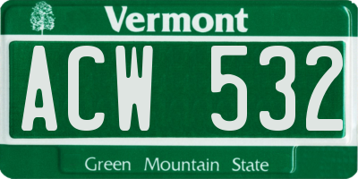 VT license plate ACW532