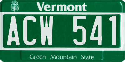 VT license plate ACW541