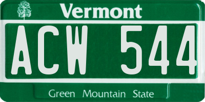 VT license plate ACW544