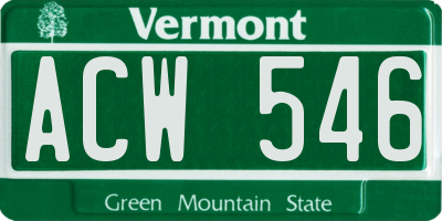 VT license plate ACW546