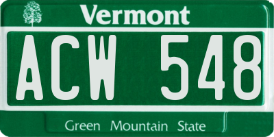VT license plate ACW548