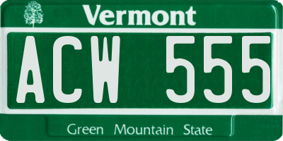 VT license plate ACW555
