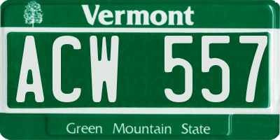 VT license plate ACW557