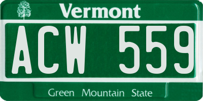 VT license plate ACW559