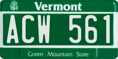 VT license plate ACW561
