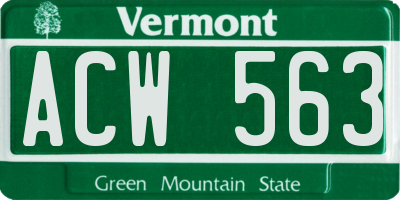 VT license plate ACW563