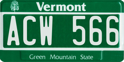 VT license plate ACW566