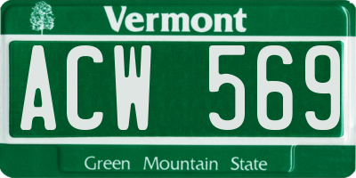 VT license plate ACW569