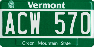 VT license plate ACW570