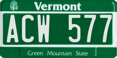 VT license plate ACW577