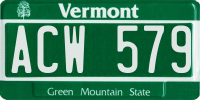 VT license plate ACW579