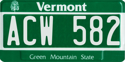 VT license plate ACW582