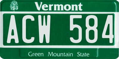 VT license plate ACW584