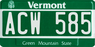 VT license plate ACW585