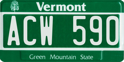 VT license plate ACW590