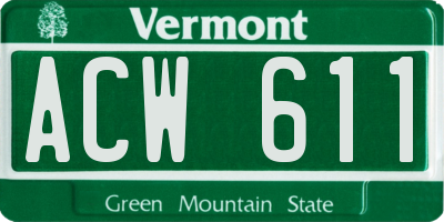 VT license plate ACW611