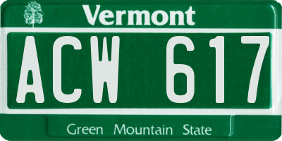 VT license plate ACW617