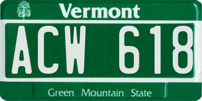 VT license plate ACW618