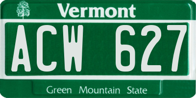 VT license plate ACW627