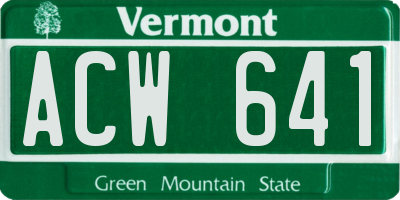 VT license plate ACW641