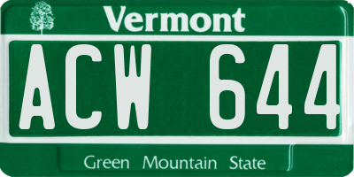 VT license plate ACW644