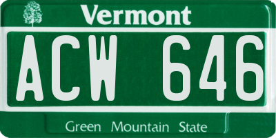 VT license plate ACW646