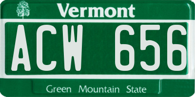VT license plate ACW656