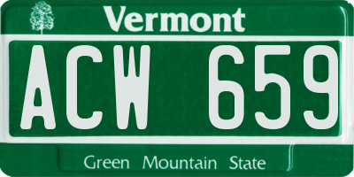VT license plate ACW659