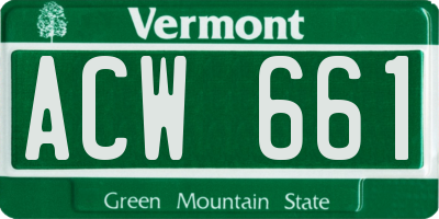 VT license plate ACW661