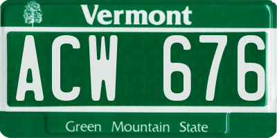 VT license plate ACW676
