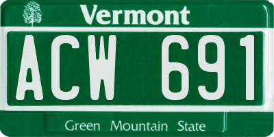 VT license plate ACW691
