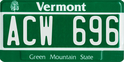 VT license plate ACW696