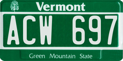 VT license plate ACW697