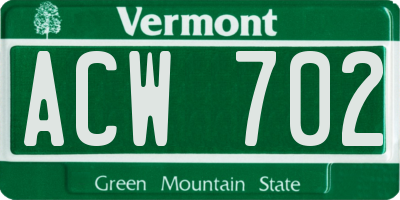 VT license plate ACW702