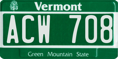 VT license plate ACW708