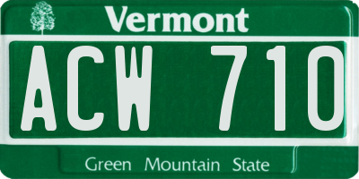 VT license plate ACW710