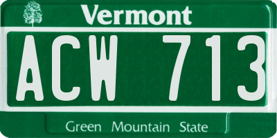 VT license plate ACW713