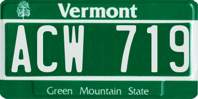 VT license plate ACW719