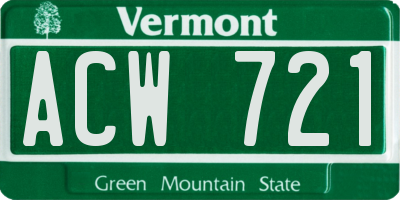 VT license plate ACW721