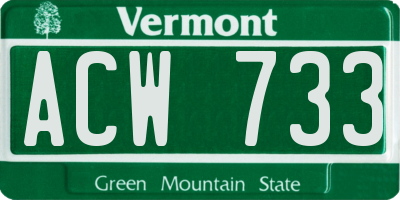 VT license plate ACW733