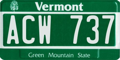 VT license plate ACW737