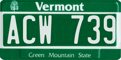 VT license plate ACW739