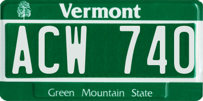 VT license plate ACW740