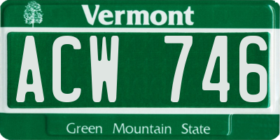 VT license plate ACW746