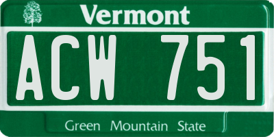 VT license plate ACW751