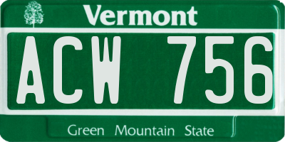 VT license plate ACW756