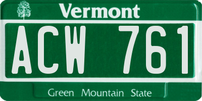 VT license plate ACW761
