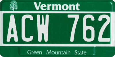 VT license plate ACW762
